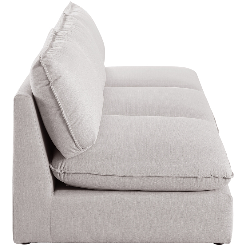 Meridian Furniture Mackenzie Beige Durable Linen Textured Modular Sofa