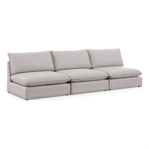 Meridian Furniture Mackenzie Beige Durable Linen Textured Modular Sofa