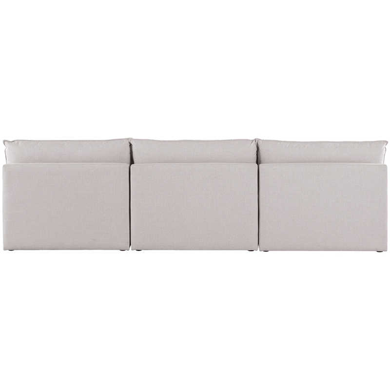 Meridian Furniture Mackenzie Beige Durable Linen Textured Modular Sofa