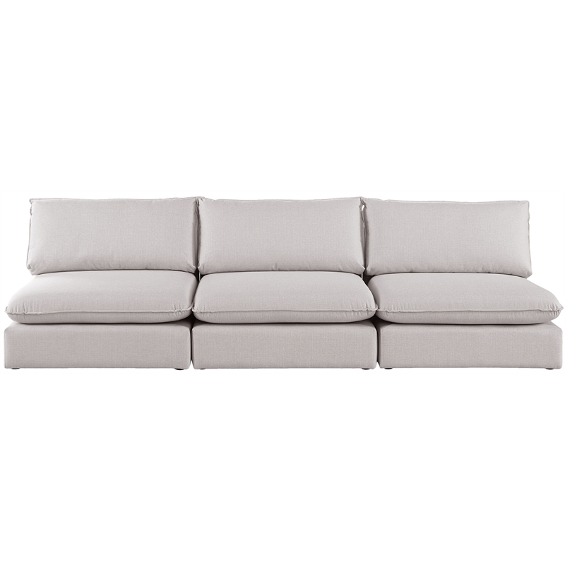 Meridian Furniture Mackenzie Beige Durable Linen Textured Modular Sofa