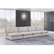 Meridian Furniture Mackenzie Beige Durable Linen Textured Modular Sofa