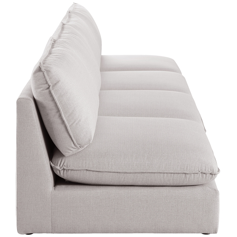 Meridian Furniture Mackenzie Beige Durable Linen Textured Modular Sofa