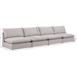 Meridian Furniture Mackenzie Beige Durable Linen Textured Modular Sofa