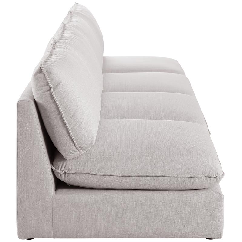 Meridian Furniture Mackenzie Beige Durable Linen Textured Modular Sofa