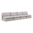 Meridian Furniture Mackenzie Beige Durable Linen Textured Modular Sofa