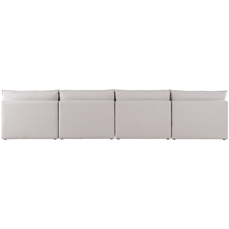 Meridian Furniture Mackenzie Beige Durable Linen Textured Modular Sofa