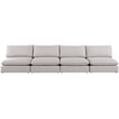 Meridian Furniture Mackenzie Beige Durable Linen Textured Modular Sofa
