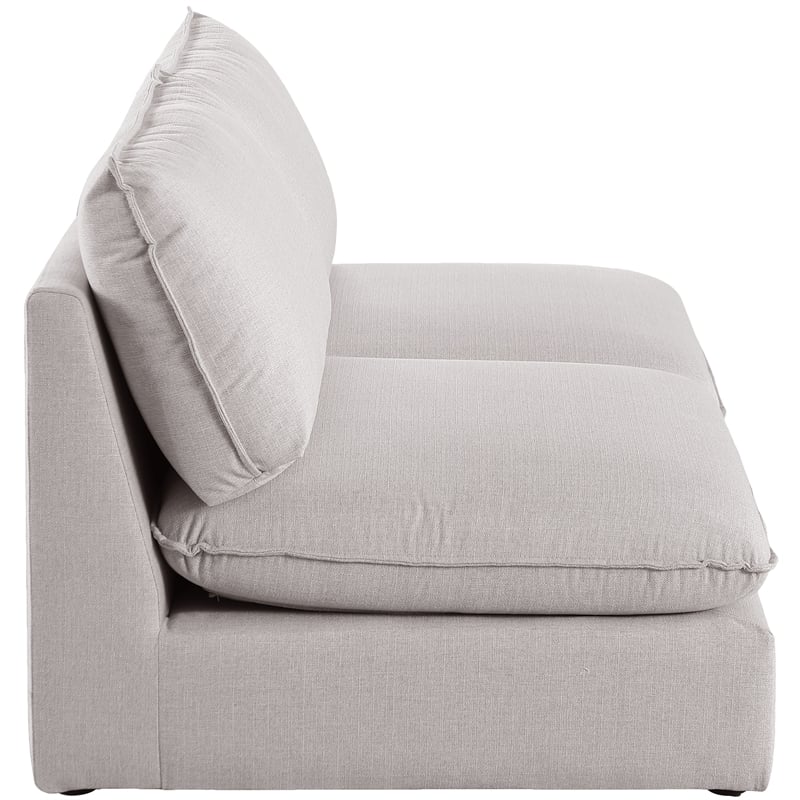 Meridian Furniture Mackenzie Beige Durable Linen Textured Modular Sofa