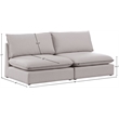 Meridian Furniture Mackenzie Beige Durable Linen Textured Modular Sofa