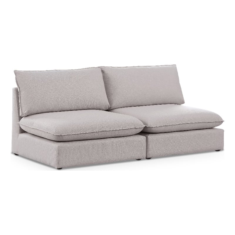 Meridian Furniture Mackenzie Beige Durable Linen Textured Modular Sofa