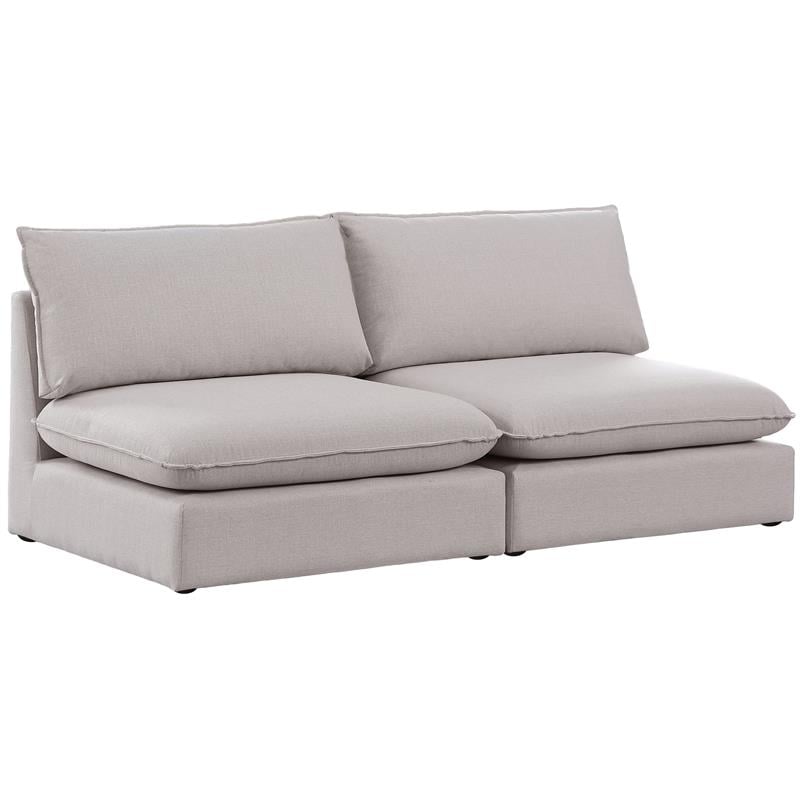 Meridian Furniture Mackenzie Beige Durable Linen Textured Modular Sofa