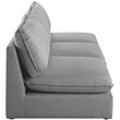 Meridian Furniture Mackenzie Grey Durable Linen Textured Modular Sofa