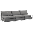 Meridian Furniture Mackenzie Grey Durable Linen Textured Modular Sofa