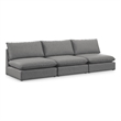 Meridian Furniture Mackenzie Grey Durable Linen Textured Modular Sofa