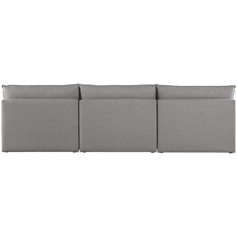 Meridian Furniture Mackenzie Grey Durable Linen Textured Modular Sofa