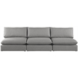 Meridian Furniture Mackenzie Grey Durable Linen Textured Modular Sofa