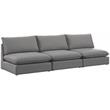 Meridian Furniture Mackenzie Grey Durable Linen Textured Modular Sofa