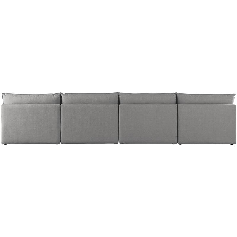 Meridian Furniture Mackenzie Grey Durable Linen Textured Modular Sofa