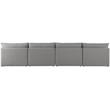 Meridian Furniture Mackenzie Grey Durable Linen Textured Modular Sofa