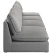Meridian Furniture Mackenzie Grey Durable Linen Textured Modular Sofa