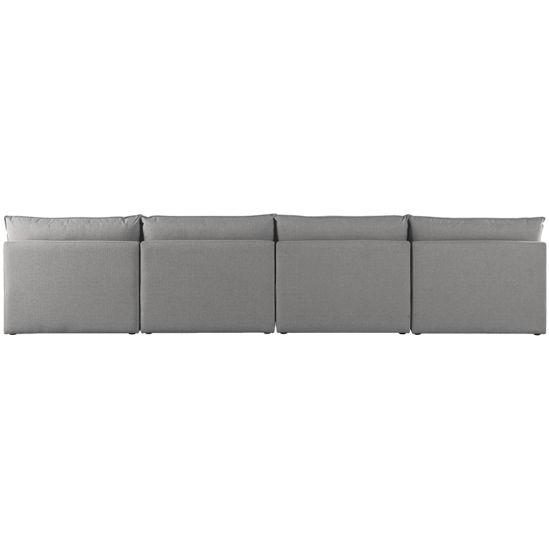 Meridian Furniture Mackenzie Grey Durable Linen Textured Modular Sofa