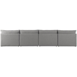 Meridian Furniture Mackenzie Grey Durable Linen Textured Modular Sofa