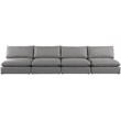 Meridian Furniture Mackenzie Grey Durable Linen Textured Modular Sofa
