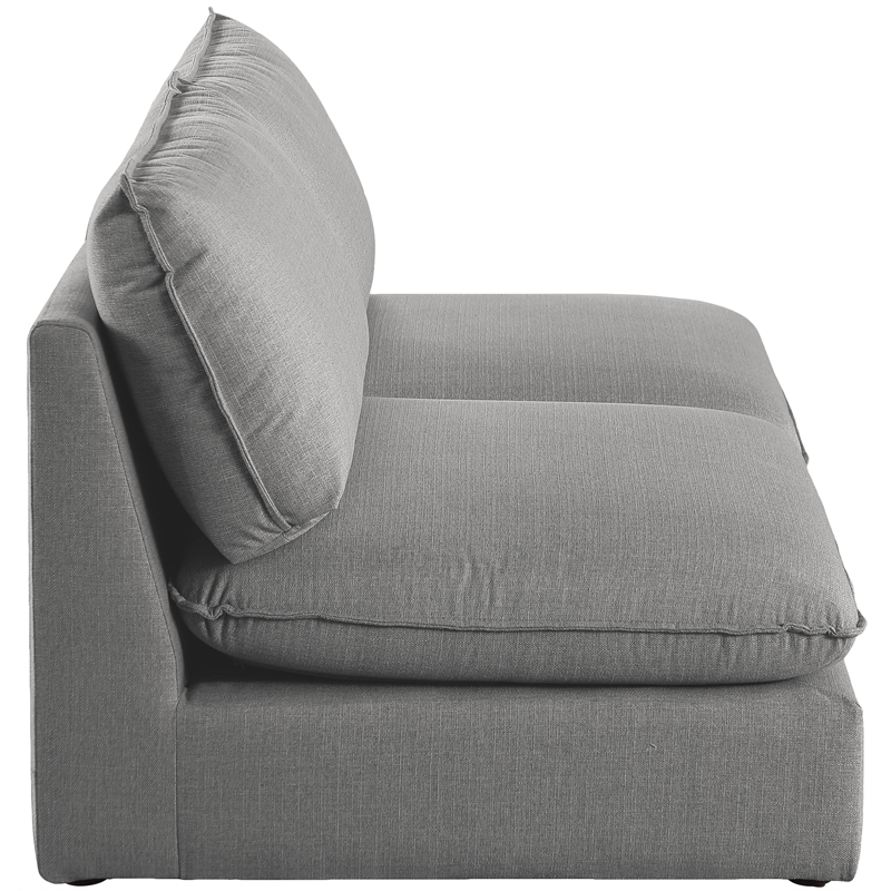 Meridian Furniture Mackenzie Grey Durable Linen Textured Modular Sofa
