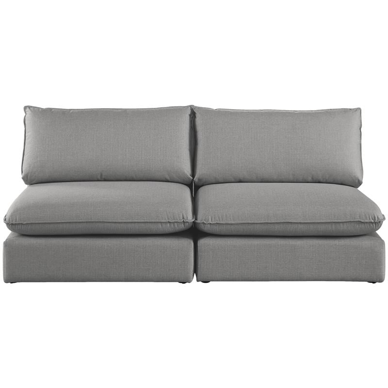 Meridian Furniture Mackenzie Grey Durable Linen Textured Modular Sofa