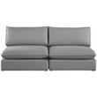 Meridian Furniture Mackenzie Grey Durable Linen Textured Modular Sofa