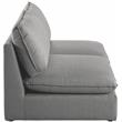 Meridian Furniture Mackenzie Grey Durable Linen Textured Modular Sofa