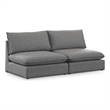Meridian Furniture Mackenzie Grey Durable Linen Textured Modular Sofa
