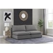 Meridian Furniture Mackenzie Grey Durable Linen Textured Modular Sofa