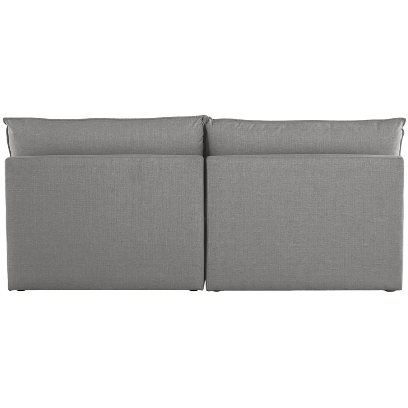 Meridian Furniture Mackenzie Grey Durable Linen Textured Modular Sofa