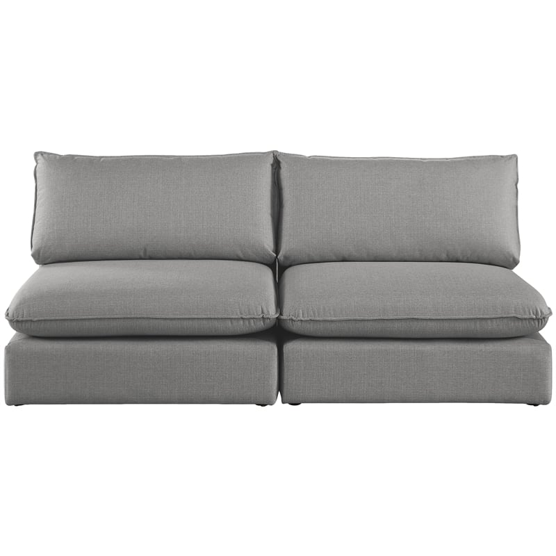 Meridian Furniture Mackenzie Grey Durable Linen Textured Modular Sofa