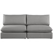 Meridian Furniture Mackenzie Grey Durable Linen Textured Modular Sofa