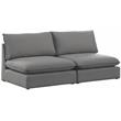 Meridian Furniture Mackenzie Grey Durable Linen Textured Modular Sofa