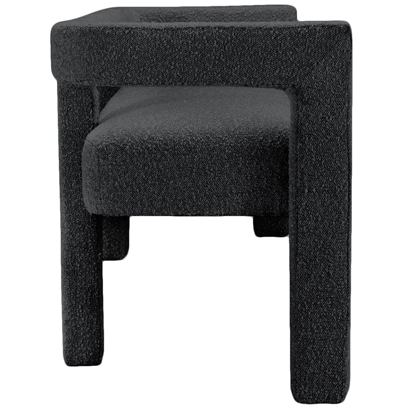 Meridian Furniture Athena Black Boucle Fabric Bench