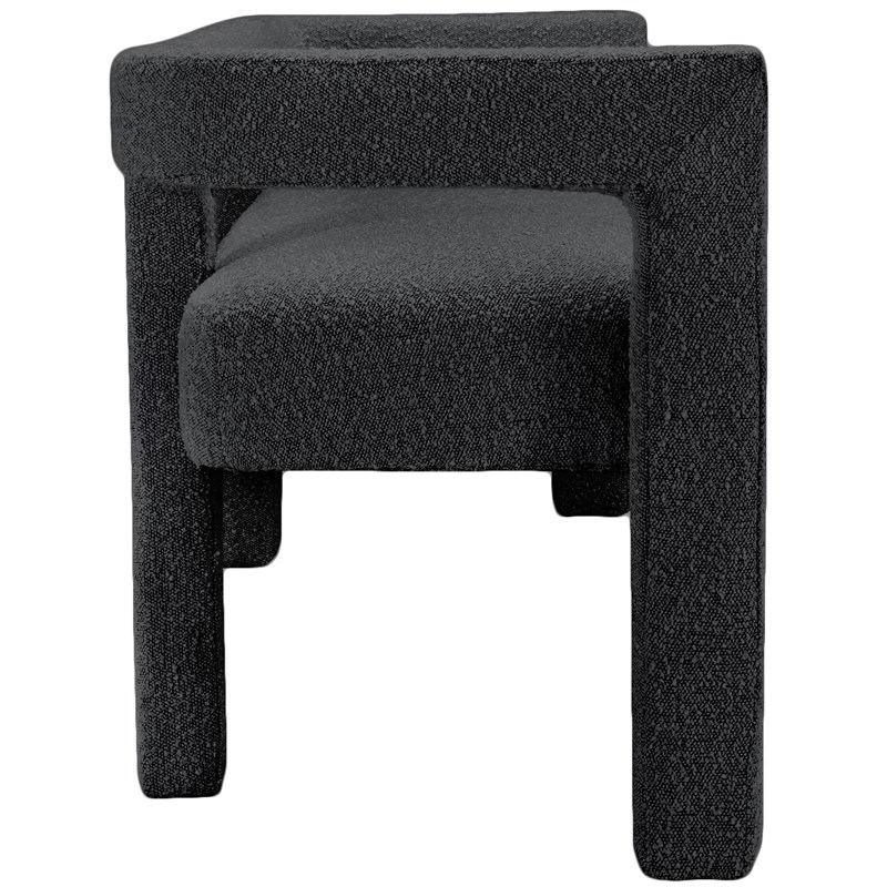 Meridian Furniture Athena Black Boucle Fabric Bench