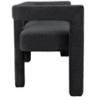 Meridian Furniture Athena Black Boucle Fabric Bench