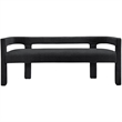 Meridian Furniture Athena Black Boucle Fabric Bench