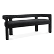 Meridian Furniture Athena Black Boucle Fabric Bench