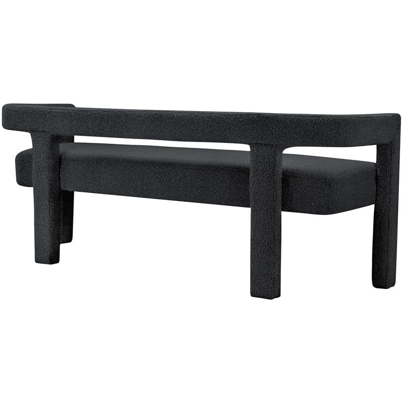 Meridian Furniture Athena Black Boucle Fabric Bench