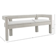 Meridian Furniture Athena Cream Boucle Fabric Bench