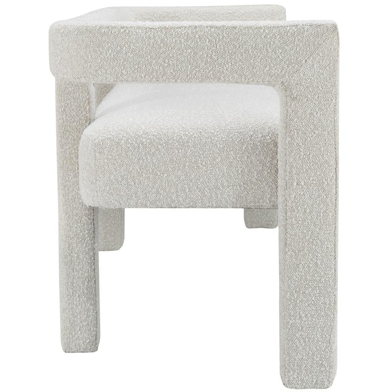 Meridian Furniture Athena Cream Boucle Fabric Bench
