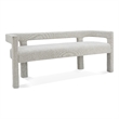 Meridian Furniture Athena Cream Boucle Fabric Bench