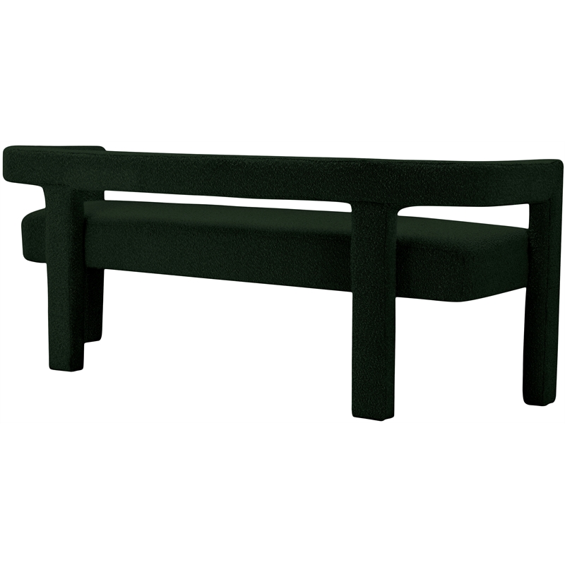Meridian Furniture Athena Green Boucle Fabric Bench
