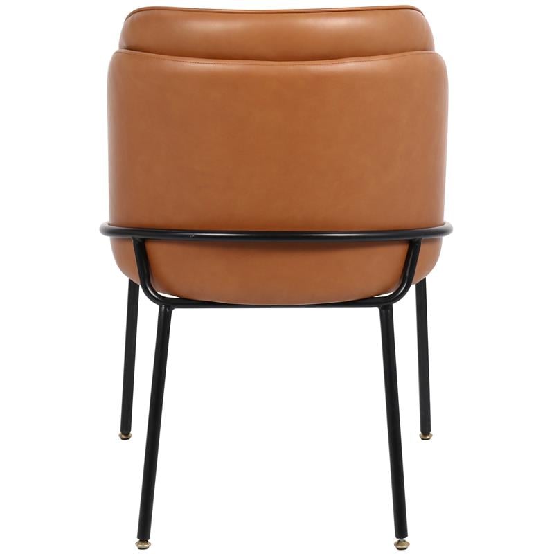 Meridian Furniture Jagger Cognac Vegan Leather Dining Chair (Set of 2)