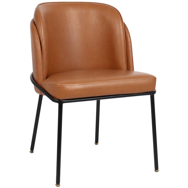 Meridian Furniture Jagger Cognac Vegan Leather Dining Chair (Set of 2)