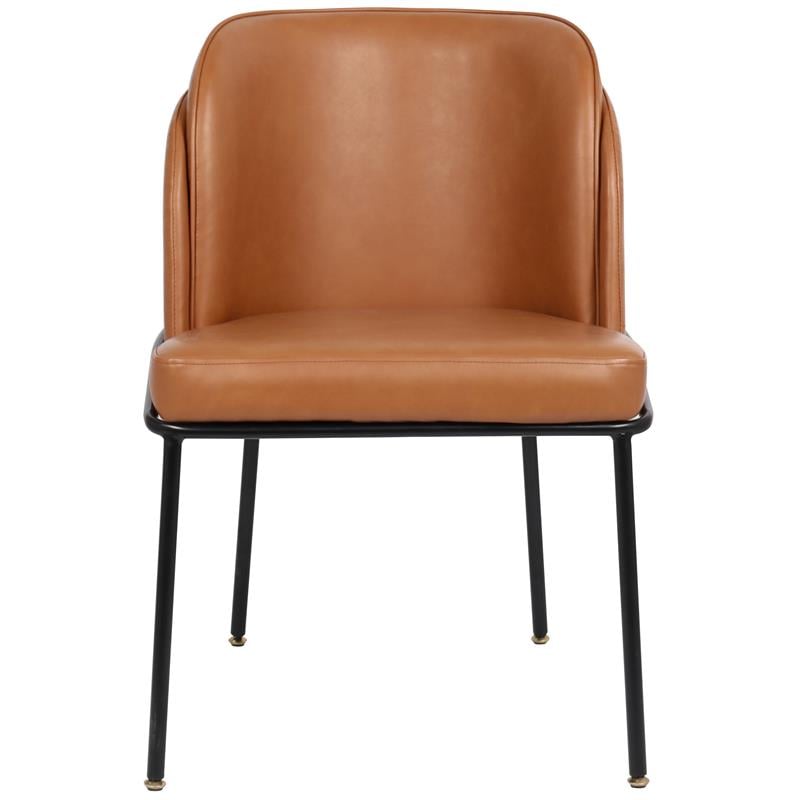 Meridian Furniture Jagger Cognac Vegan Leather Dining Chair (Set of 2)